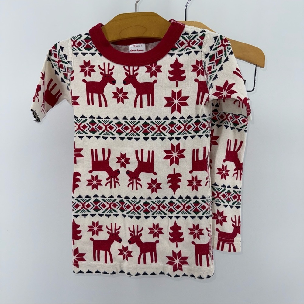 Hanna Andersson Reindeer Short Sleeve and Short Pajama Set